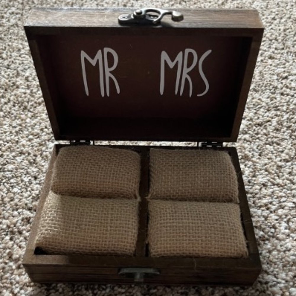 Two Become One - Wooden Ring Box for Wedding